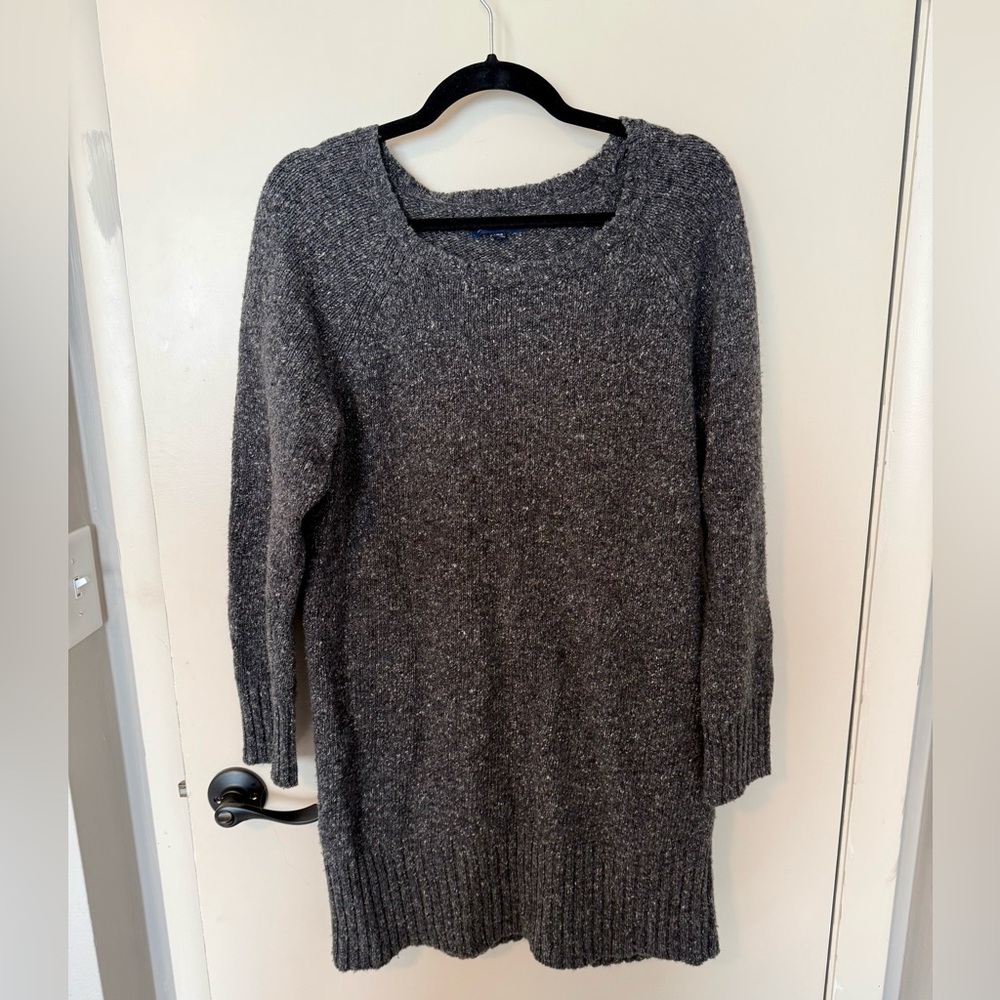 American Eagle Grey Mini Sweater Dress, Size Large